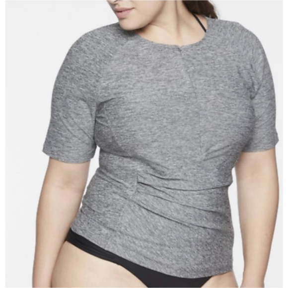 ATHLETA Pacifica Wrap Front Grey Tee - Picture 1 of 7